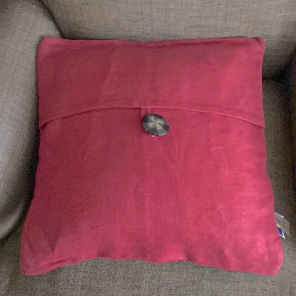 Pottery Barn Red pillow Cover with Button Closure - Picture 1 of 5